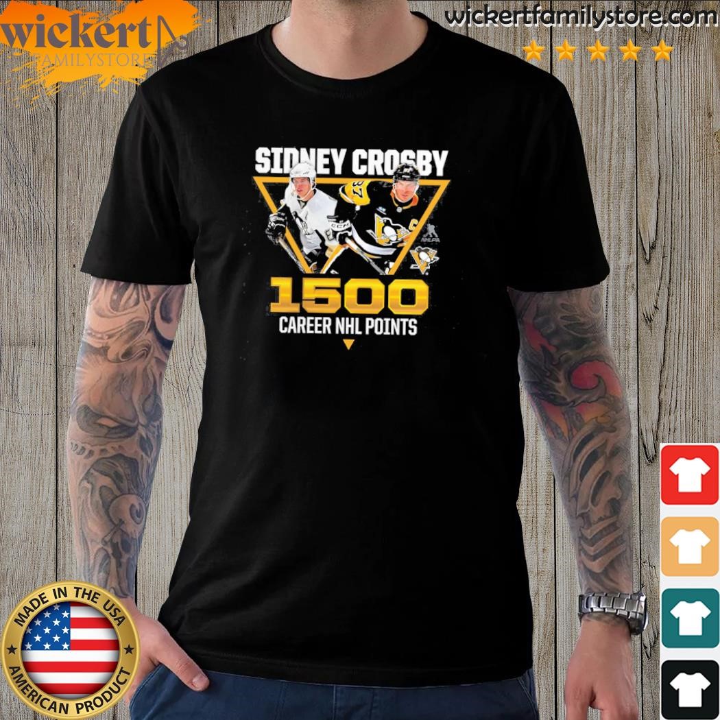 Sidney Crosby Pittsburgh Penguins Fanatics Branded 1,500 Career Points T-Shirt