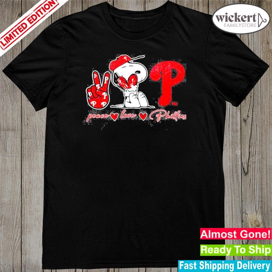 Snoopy Peace Love Philadelphia Phillies Shirt
