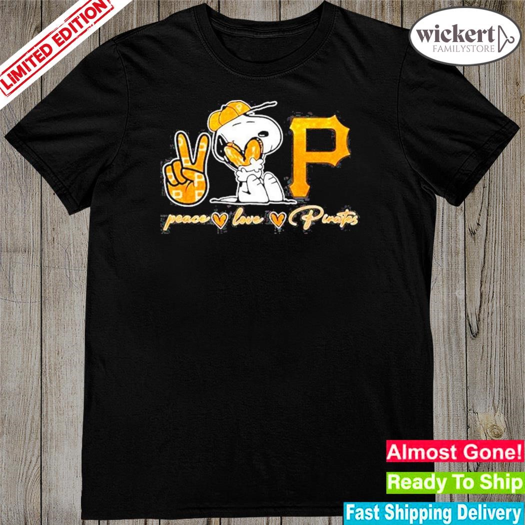 Snoopy Peace Love Pittsburgh Pirates Shirt