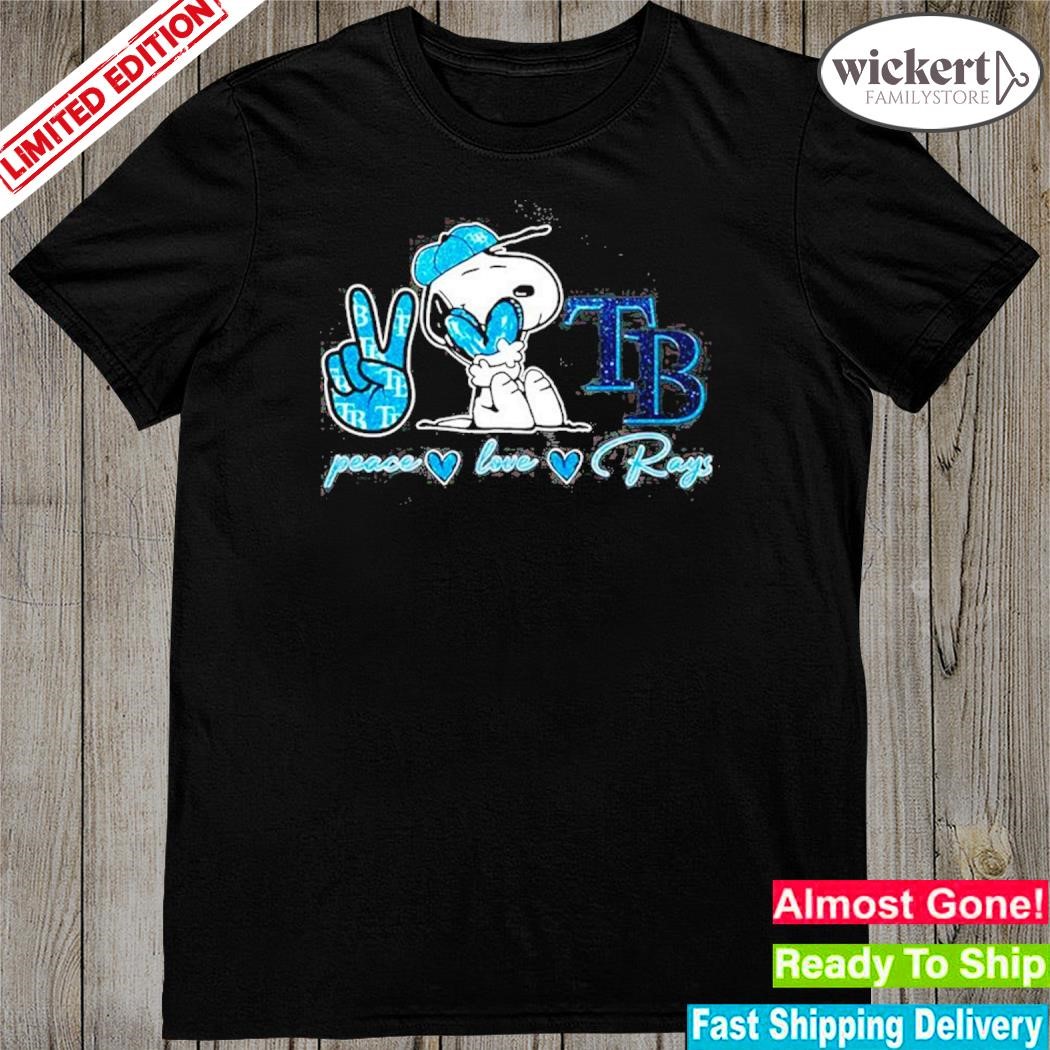 Snoopy Peace Love Tampa Bay Rays Shirt