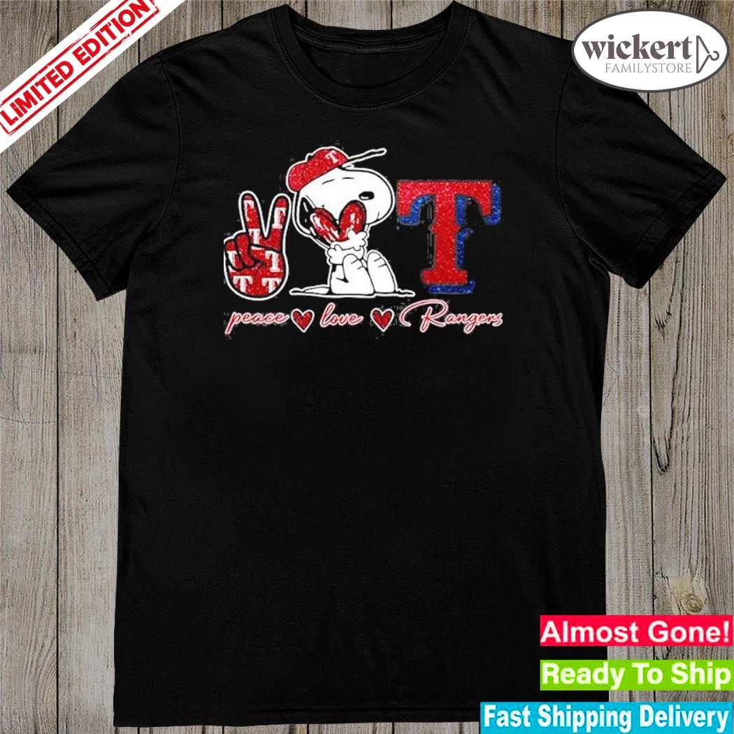 Snoopy Peace Love Texas Rangers Shirt