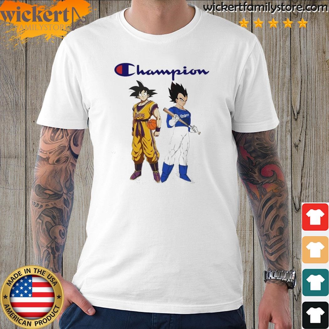 Son Goku And Vegeta Champions Los Angeles Dodgers And Los Angeles Lakers Shirt