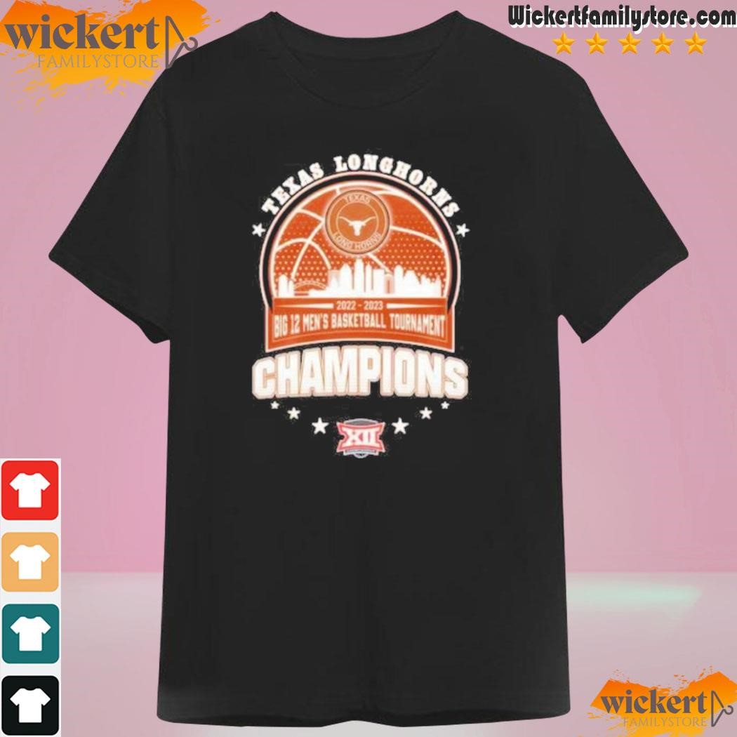 Texas Longhorns Big 2022-2023 12 Men’S Basketball Tournament Champions Skylines Shirt