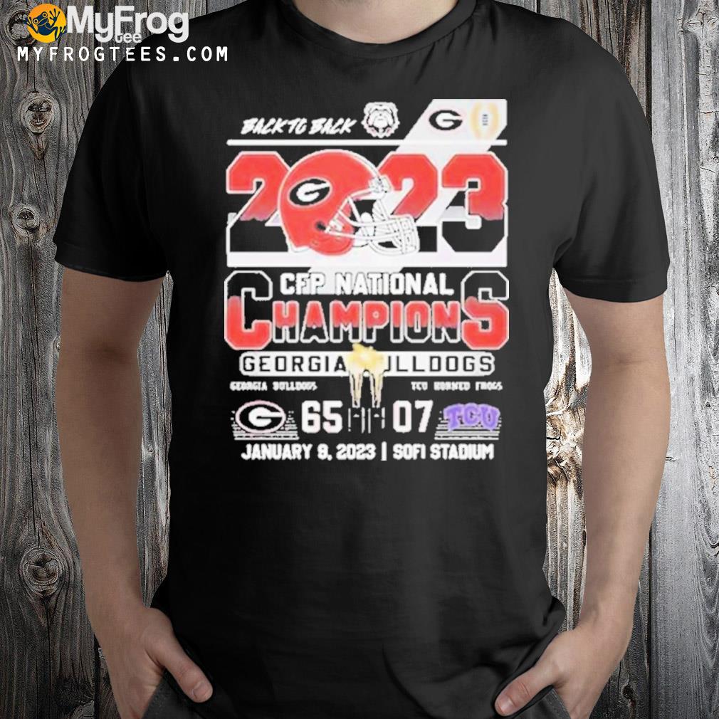 Back to back 2023 cfp national champions georgia bulldogs vs tcu horned frogs 65-07 shirt