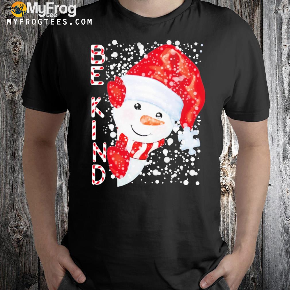 Be kind autism awareness snowman christmas t-shirt