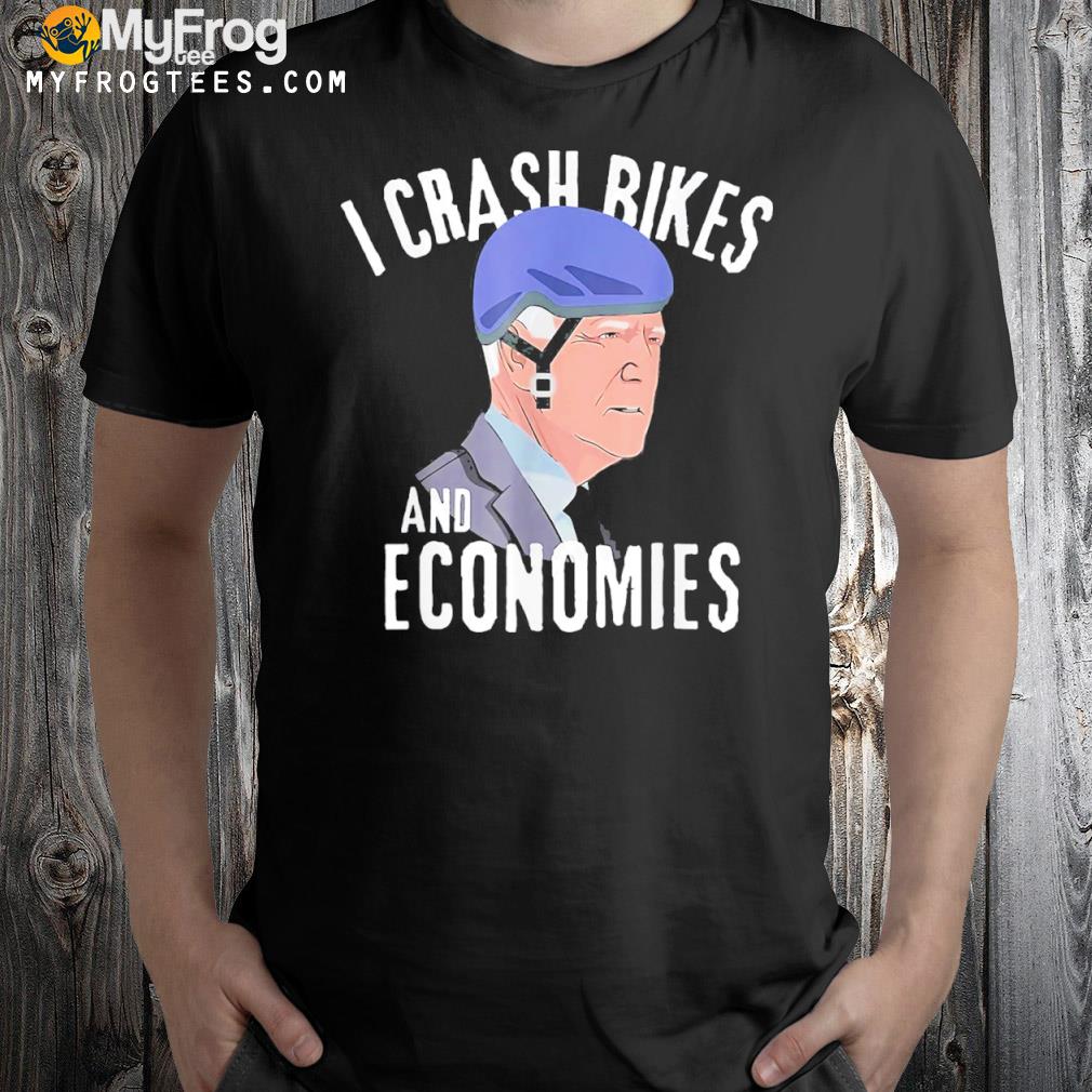 Biden helmet I crash bike and economies antI democrats shirt