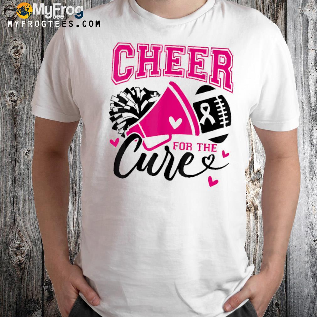 Cheer For The Cure Football Pink Ribbon Breast Cancer T-Shirt