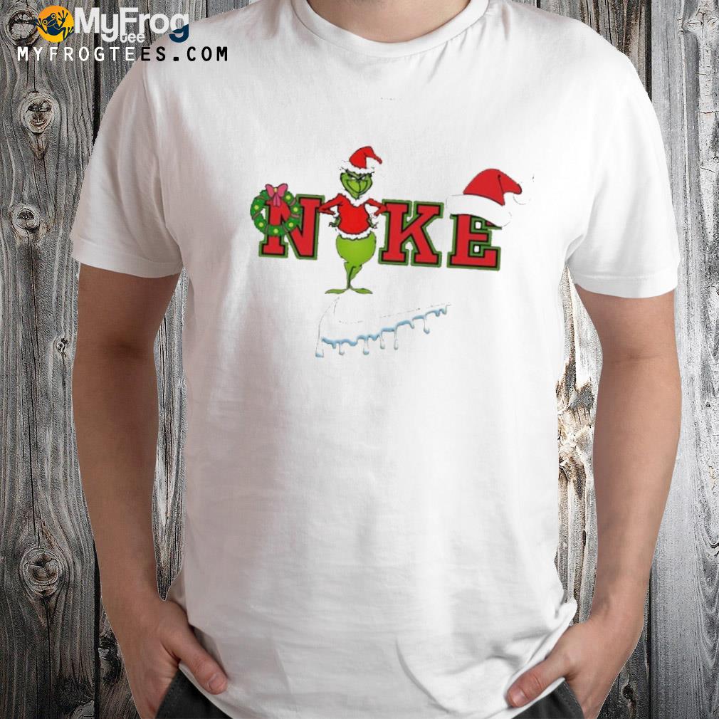 Cute grinch Christmas nike logo shirt