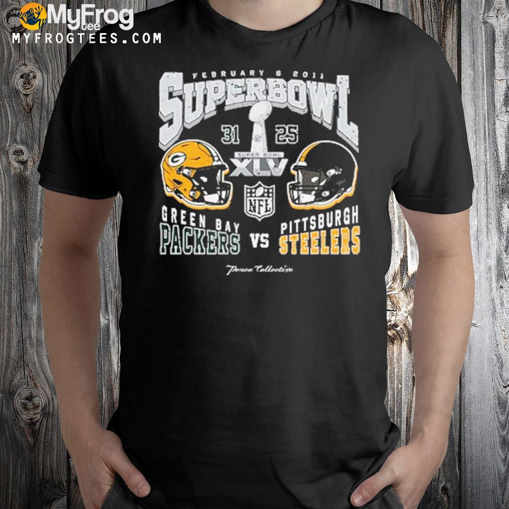 February 2012 superbowl Green Bay Packers Pittsburgh Steelers shirt