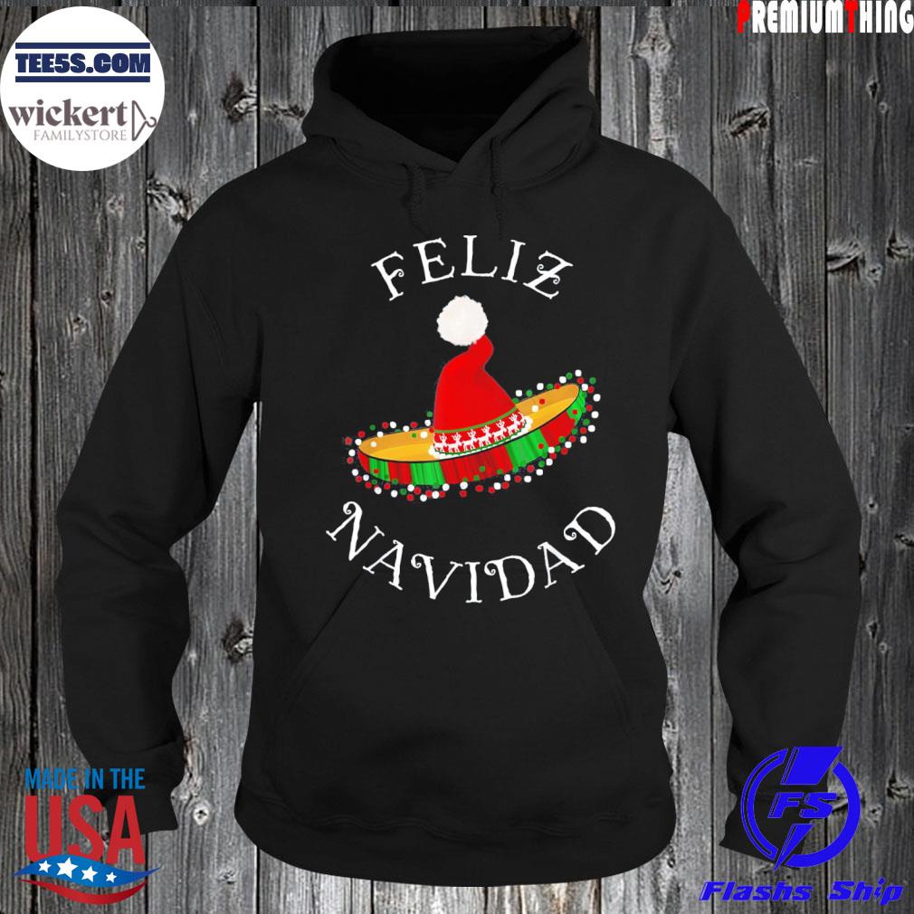 ‘Feliz Navidad’ Santa Hat Sombrero Funny Christmas in Mexico T-Shirt Hoodie