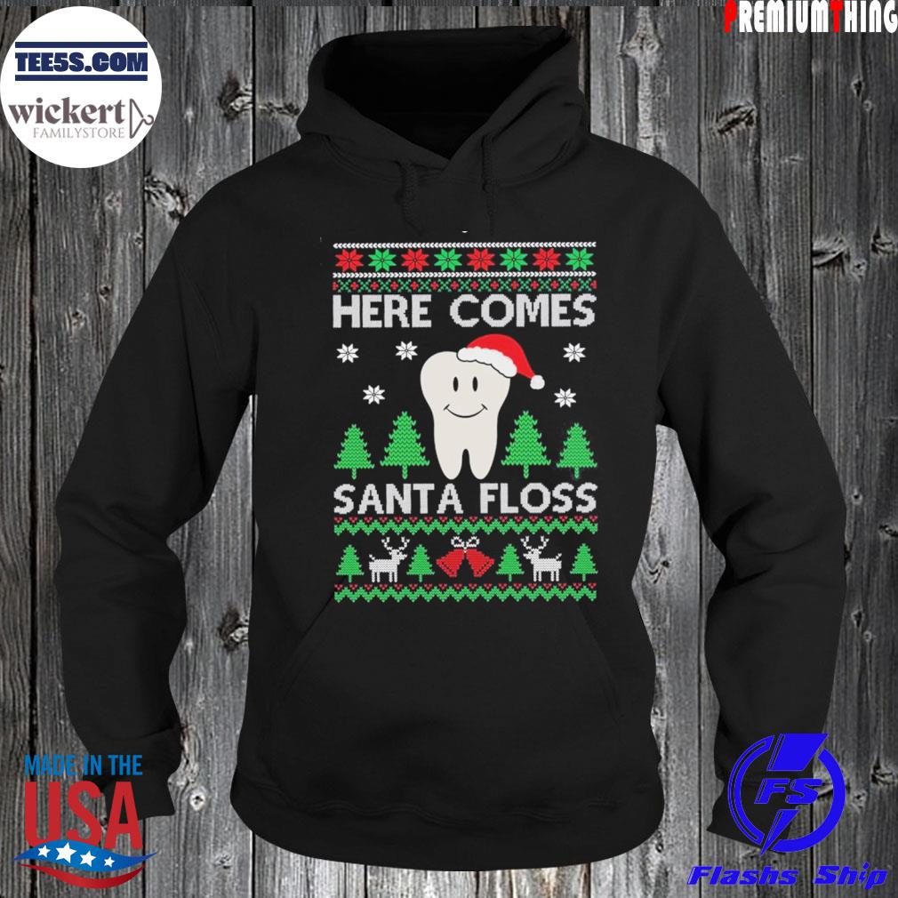 Here Comes Santa Floss Ugly Christmas Sweater Hoodie