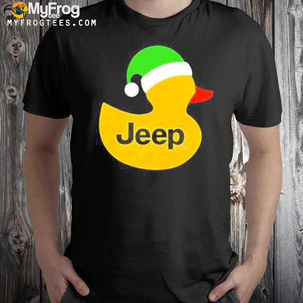 Jeep holiday duck green santa hat shirt