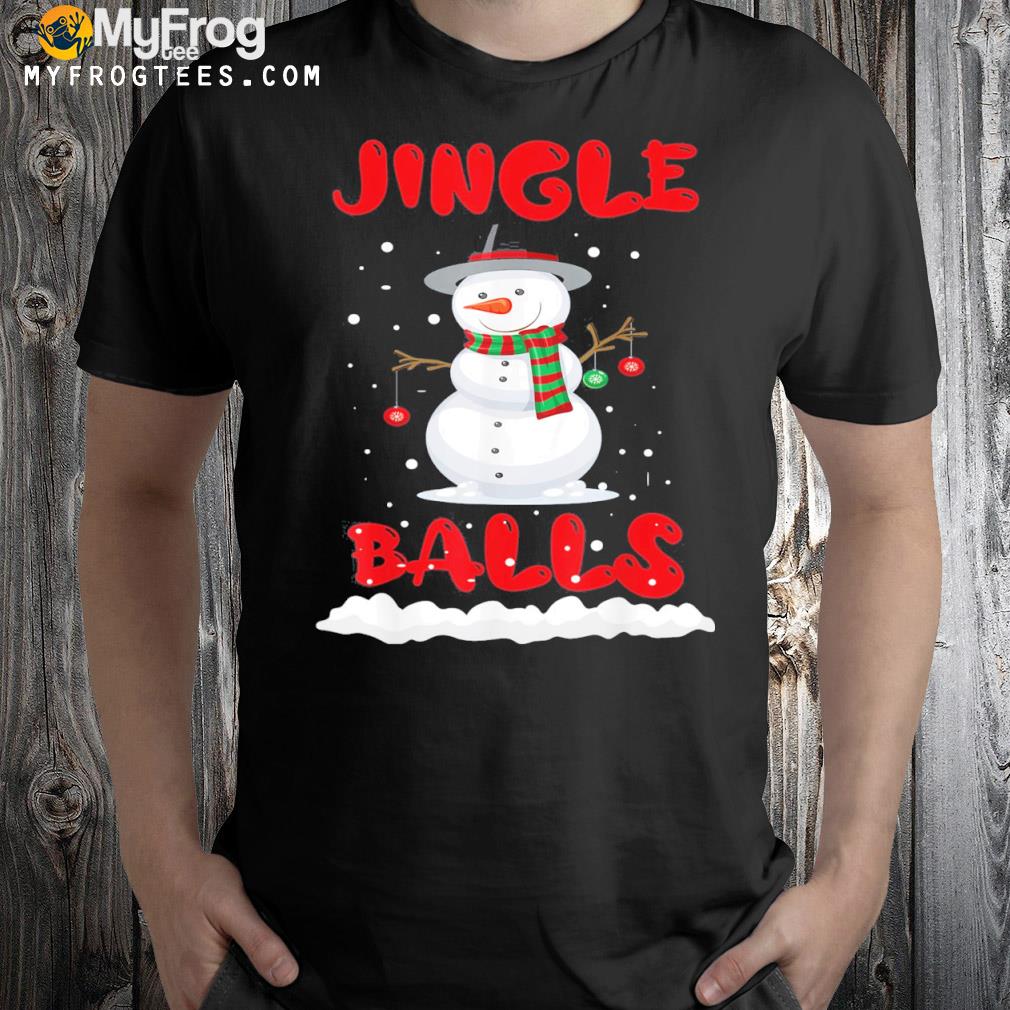 Jingle balls tinsel tits couple Christmas snowman shirt
