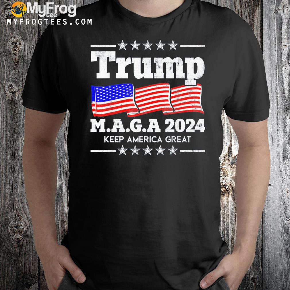 Keep America great again Trump American flag shirt