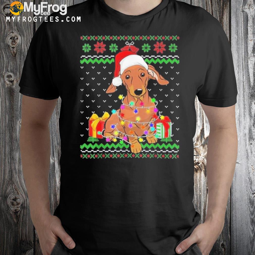 lights Dachshund dog lover Ugly Christmas sweatshirt