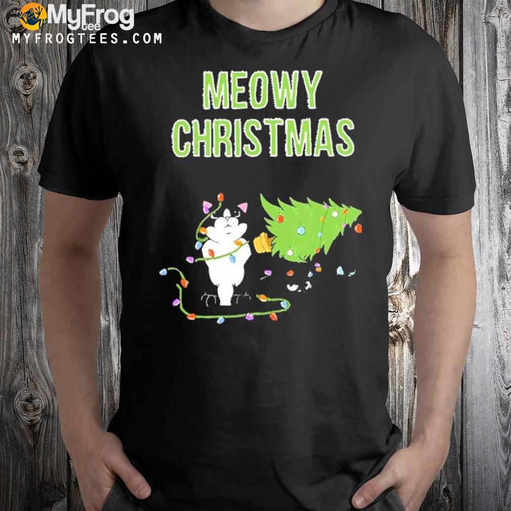 Meowy Catmas Christmask Lights Unisex Sweatshirt