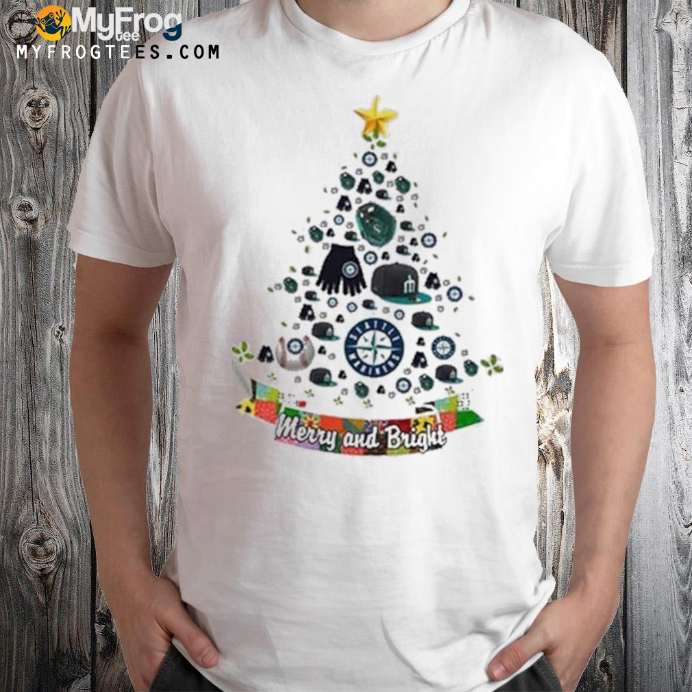Merry and bright Seattle mariners mlb Christmas tree 2022 shirt