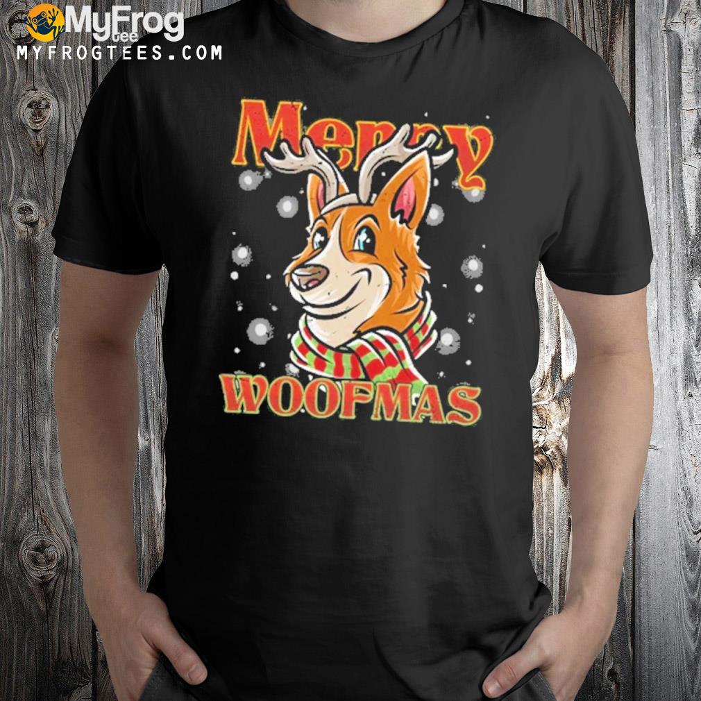 Merry woofmas corgI reindeer dog Christmas shirt