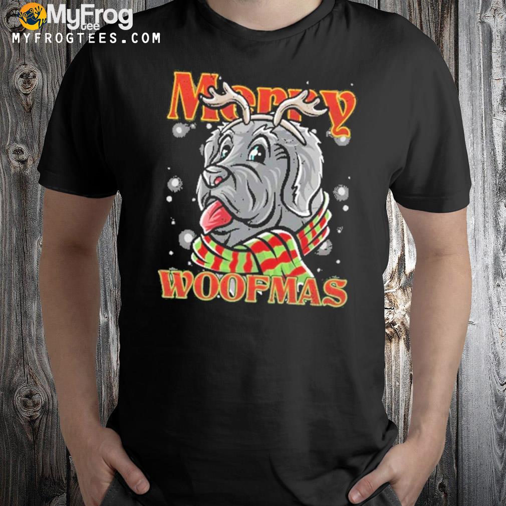 Merry woofmas newfoundland reindeer dog Christmas shirt