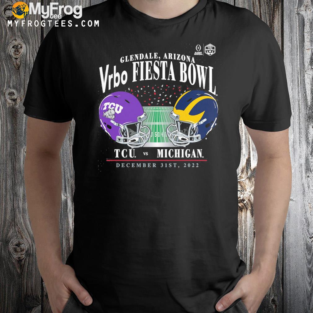 Michigan Wolverines vs. TCU Horned Frogs Branded College Football Playoff 2022 Fiesta Bowl Matchup Old School T-Shirt