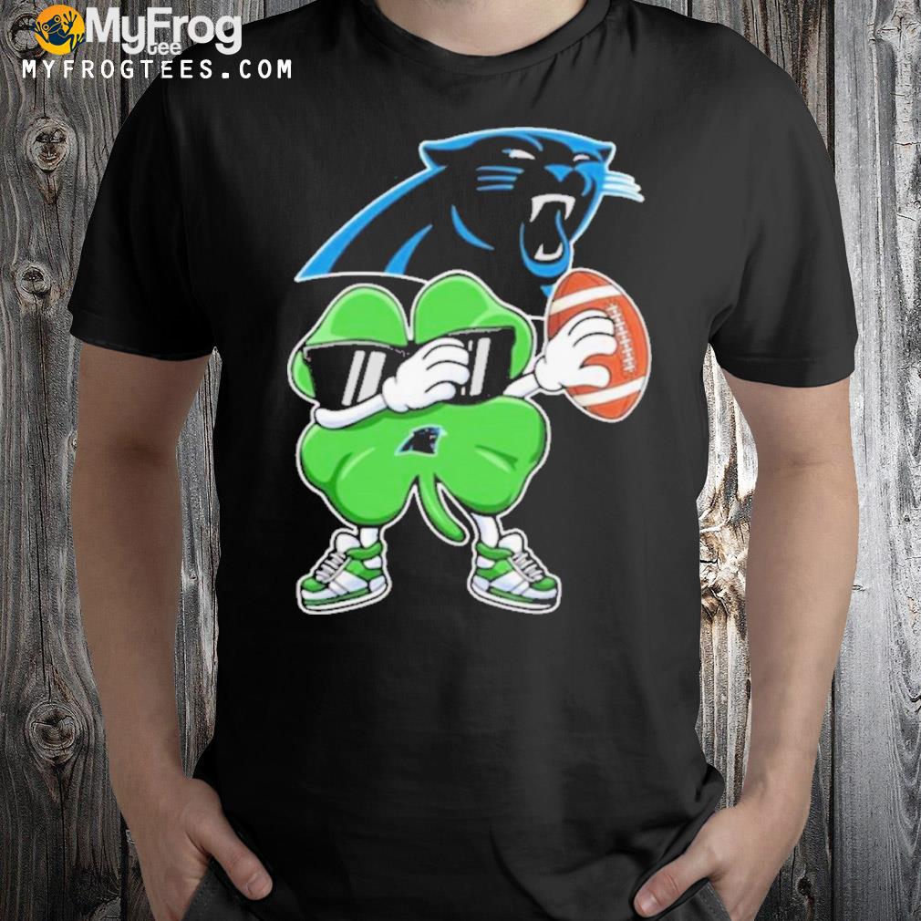 NFL carolina panthers Football dabbing four leaf clover st. patrick's day for fans shirt