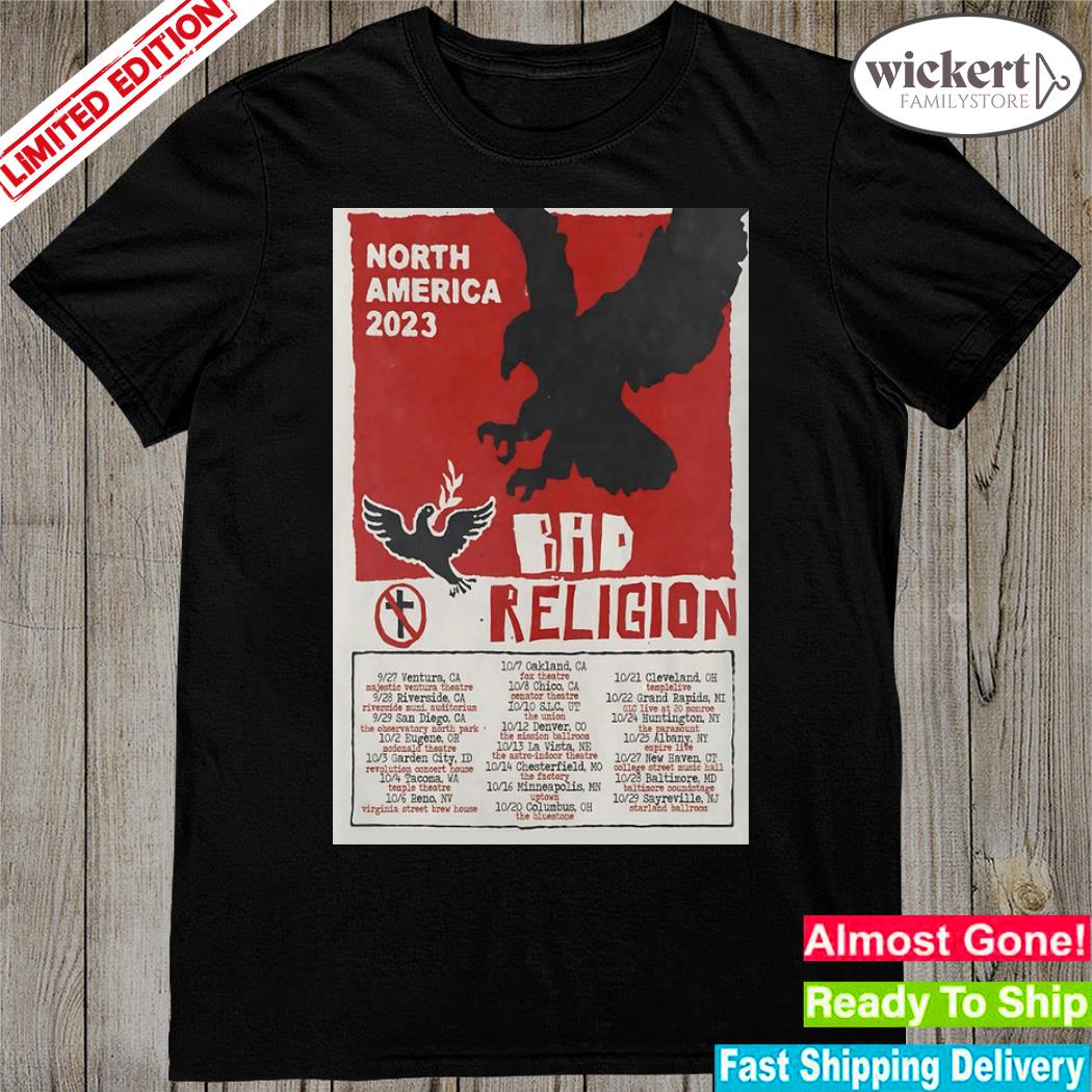 Official 2023 Bad religion north America tour 2023 poster shirt