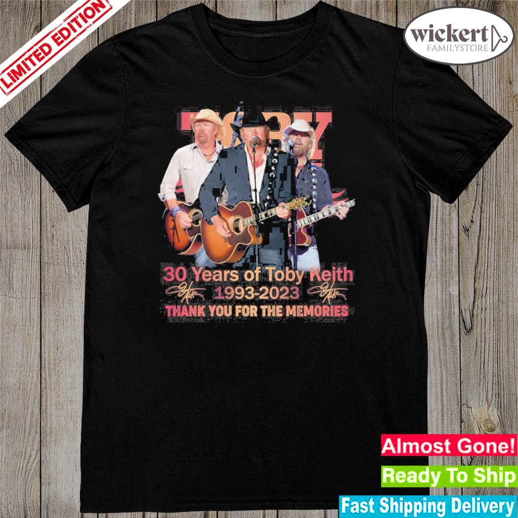 Official 30 years of toby keith 1993 2023 memories shirt