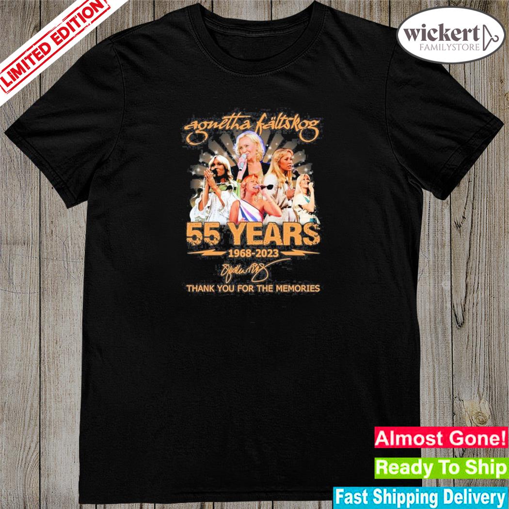 Official agnetha faltskog 55 years 1968 2023 thank you for the memories shirt