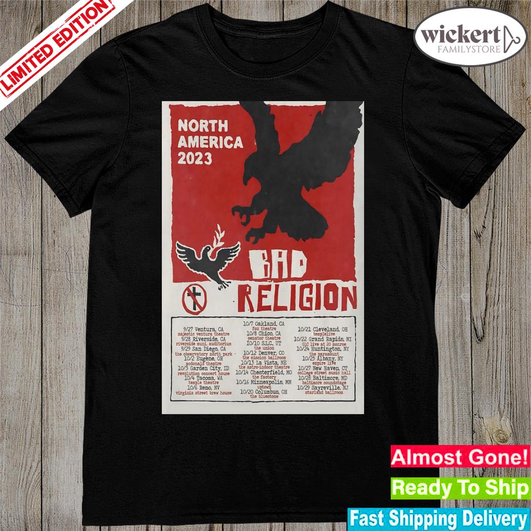 Official bad religion north America 2023 poster shirt
