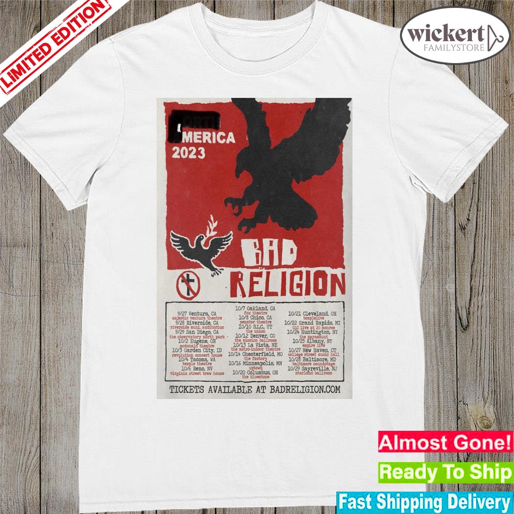Official bad Religion October 2023 Tour North America Poster shirt