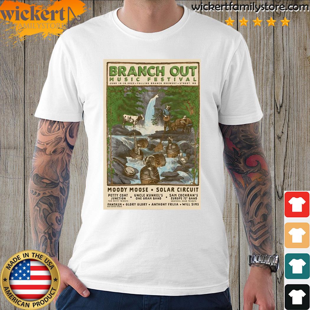 Official branch out music festival june 16 18 2023 falling branch brewery street md poster shirt