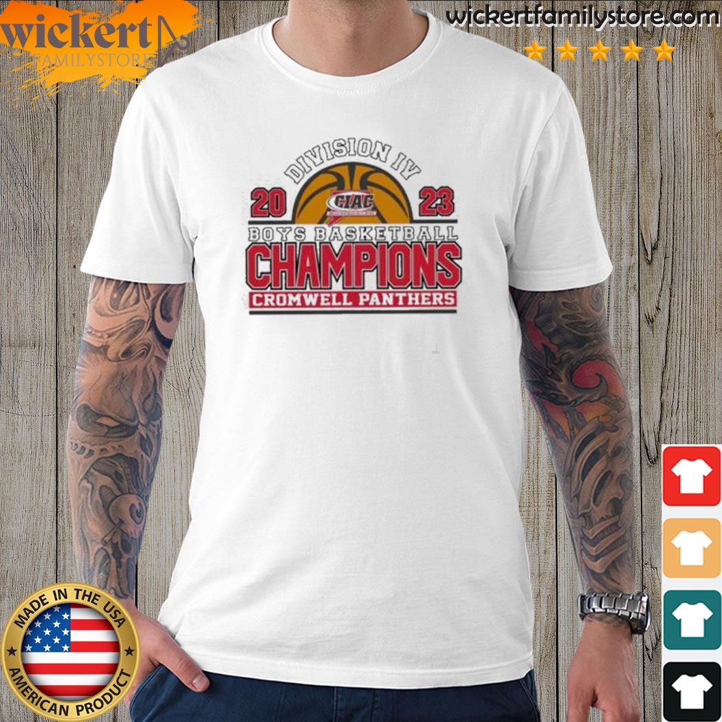 Official division Iv 2023 Boys Basketball Champions Cromwell Panthers logo shirt