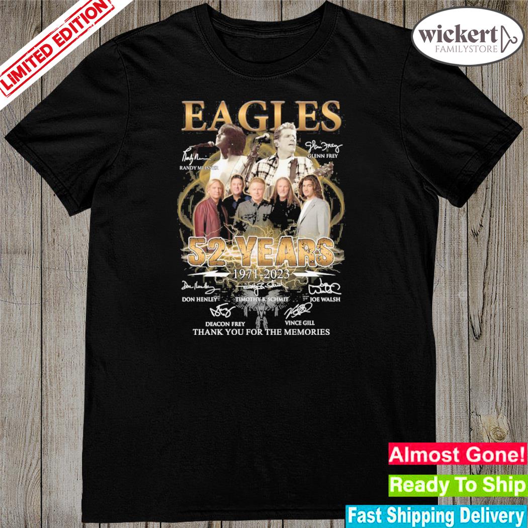 Official eagles 52 years 1971 2023 memories shirt