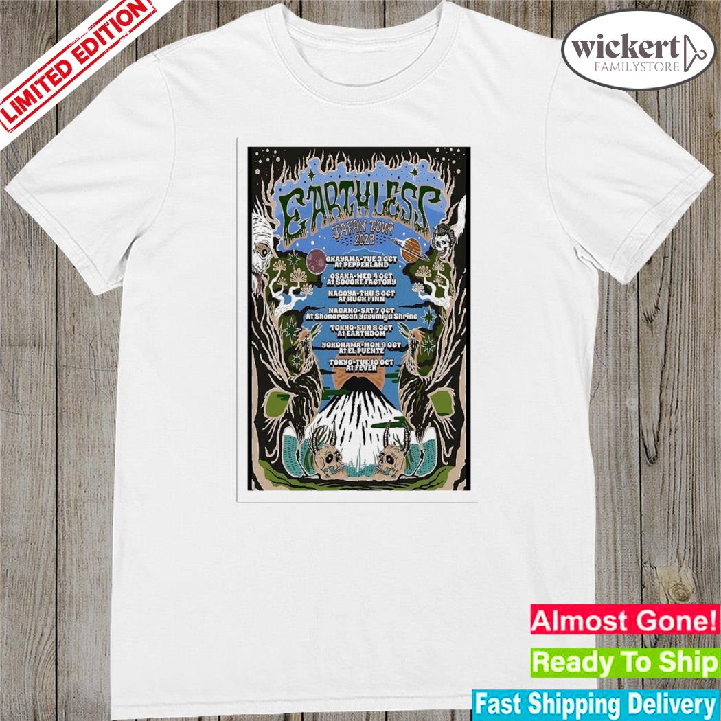 Official earthless Japan tour 2023 art poster design t-shirt