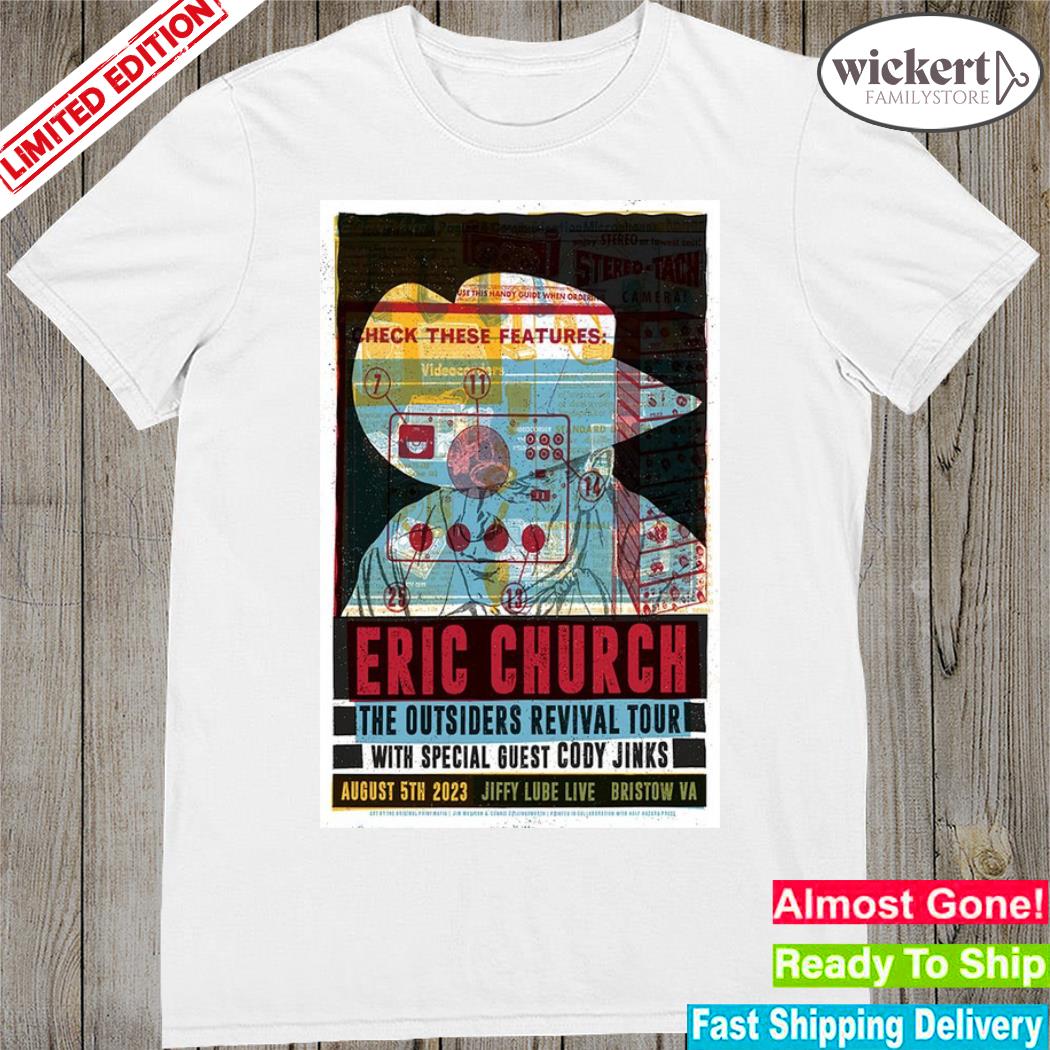 Official eric church jiffy lube live bristow va show august 05 2023 poster shirt