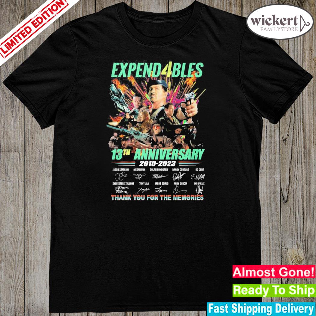 Official expend4bles 13th anniversary 2010 2023 thank you for the memories shirt