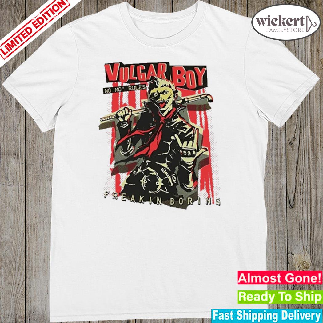 Official fangamer vulgar boy freakin boring art design t-shirt
