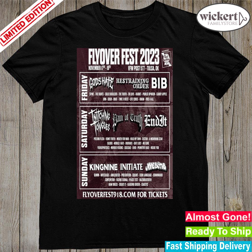 Official flyover fest vfw post 577 tulsa ok tour november 2023 poster shirt