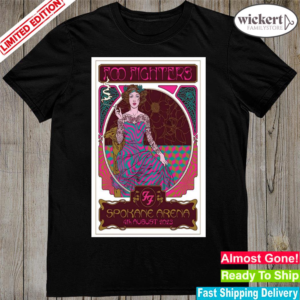 Official foo fighters 4 august event spokane poster shirt