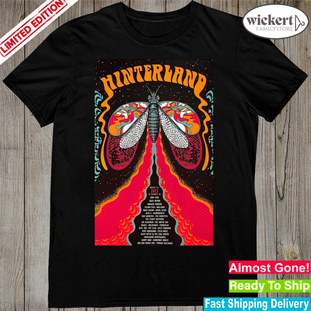 Official hinterland music festival august 46 2023 st charles ia poster shirt