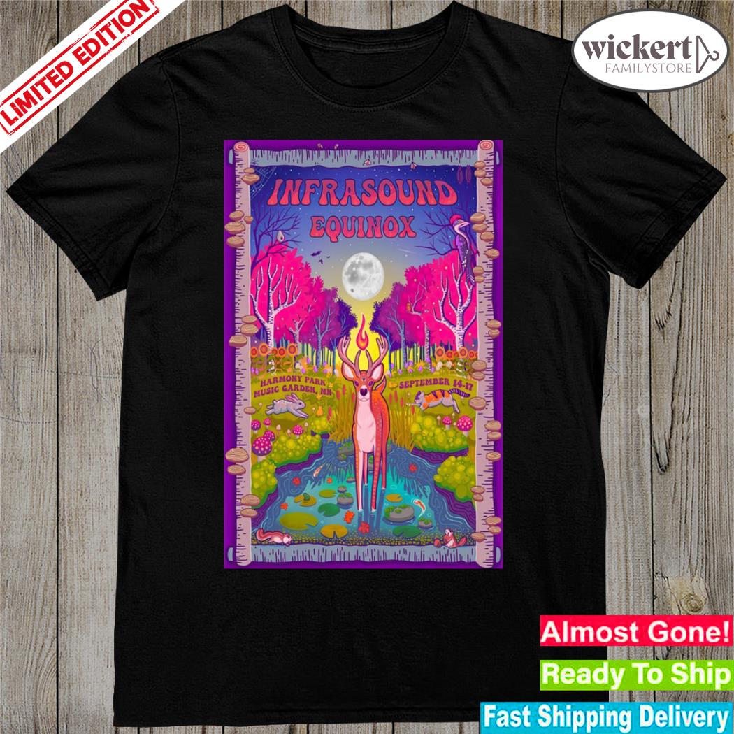 Official infrasound Equinox in Clarks Grove, MN at Harmony Park Music Garden Sept 14-17, 2023 Poster shirt