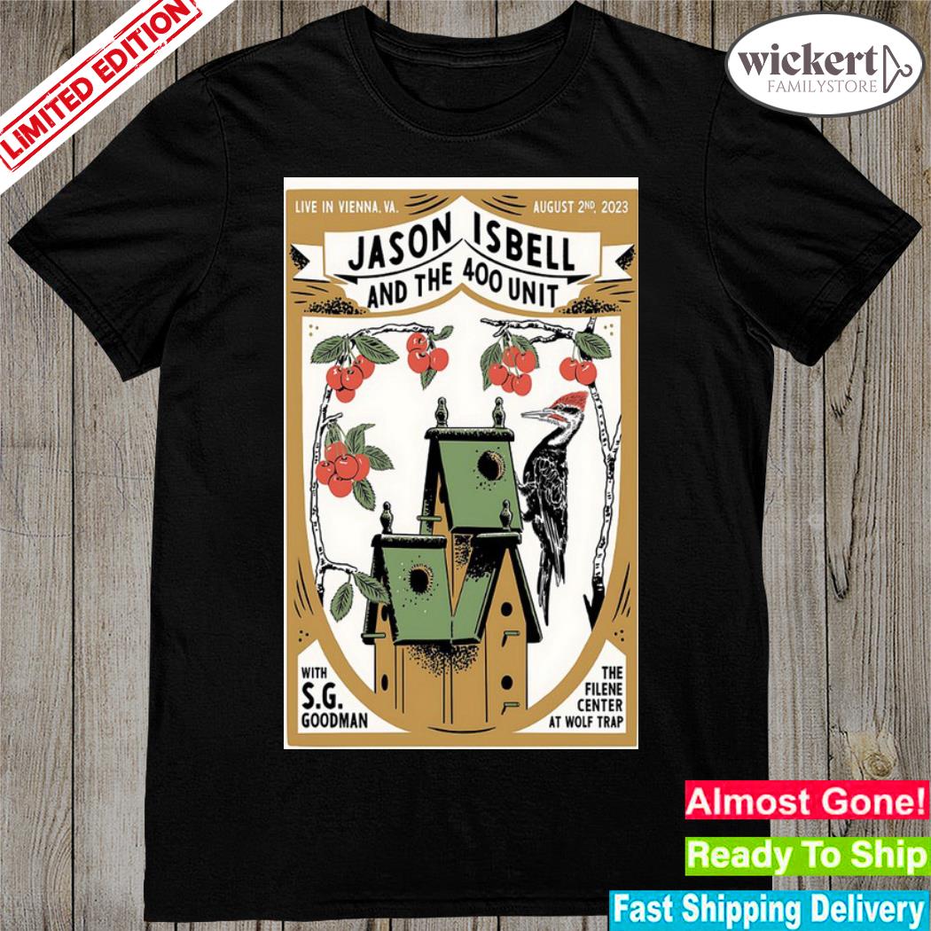Official jason isbell and the 400 unit 2 august event vienna 2023 poster shirt