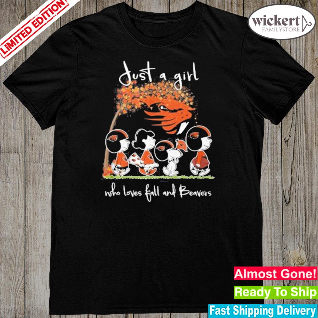 Official just a girl who loves ball and Oregon state beavers Snoopy Peanuts Snoopy shirt