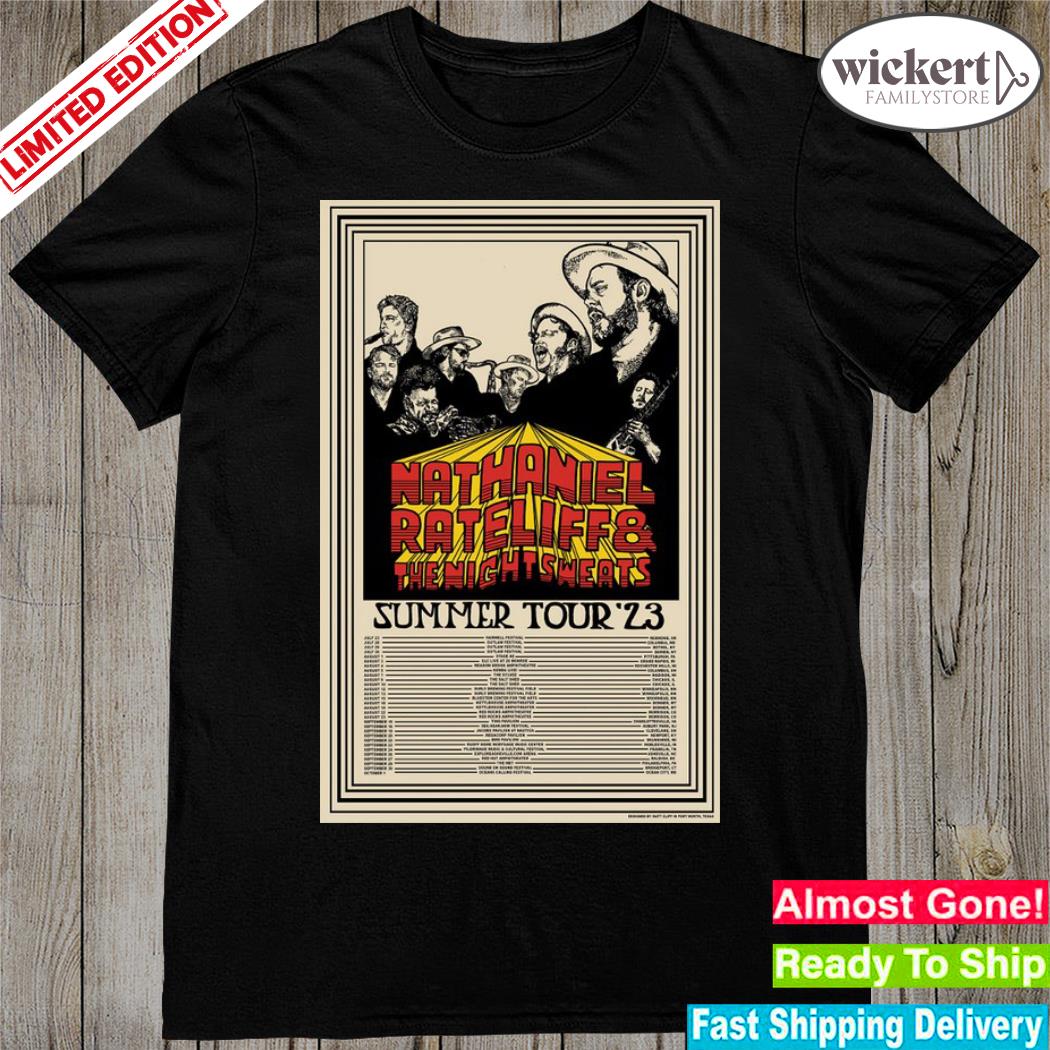 Official nathaniel rateliff and the night sweats 2023 summer tour poster shirt