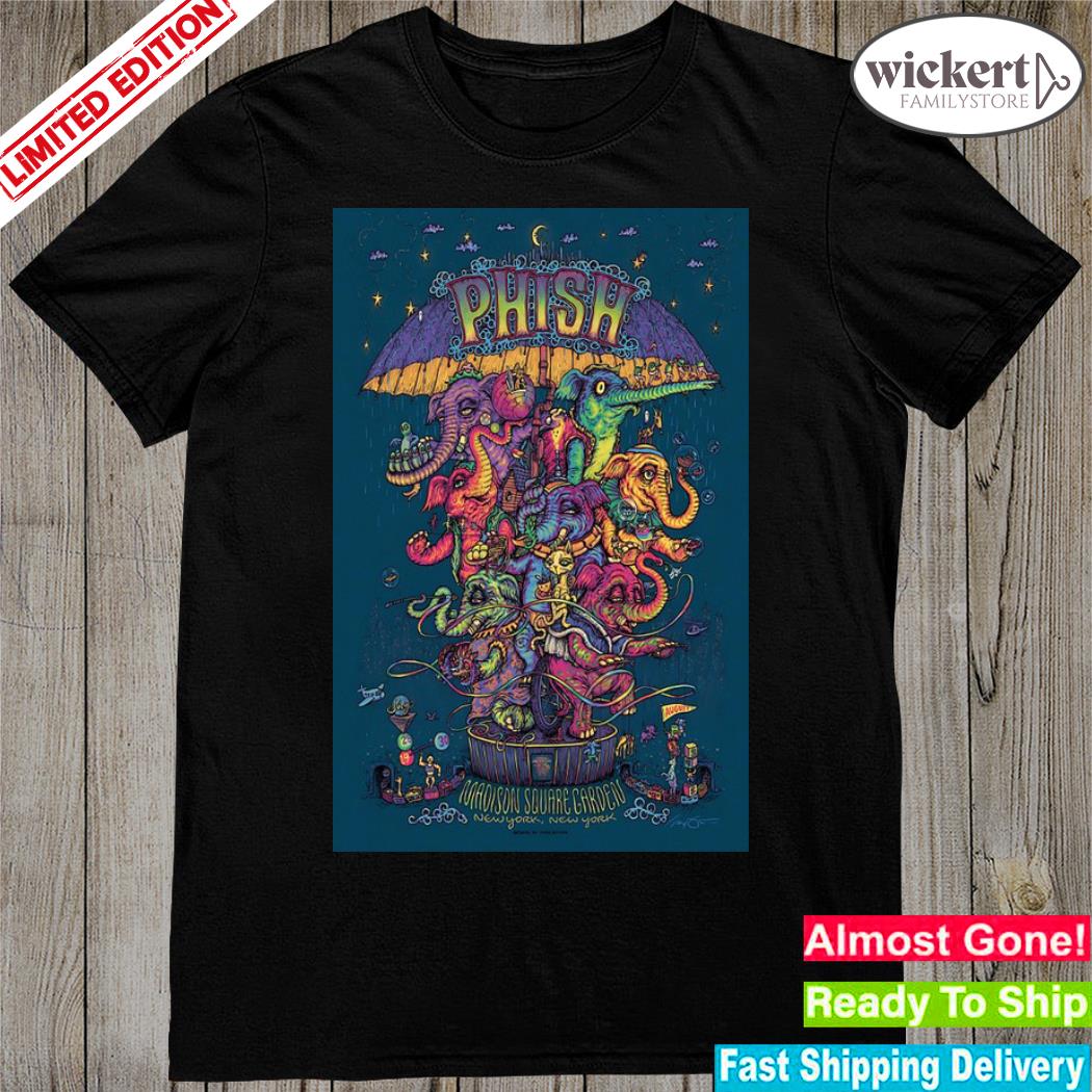 Official phish madison square garden new york ny july and august 2023 tour poster shirt