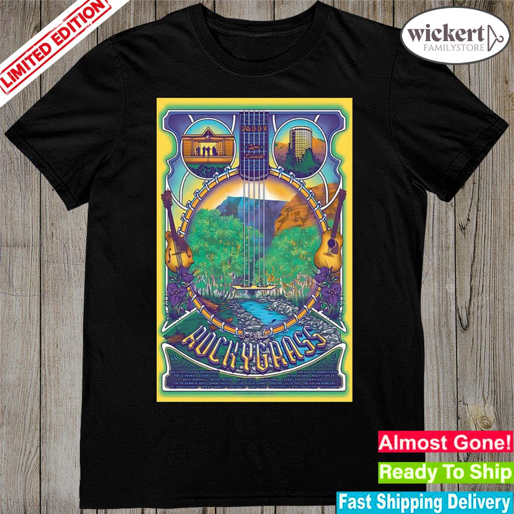 Official rockygrass music festival lyons Colorado july tour 2023 poster shirt