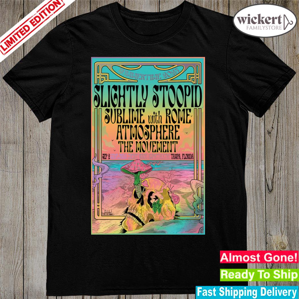 Official slightly stoopid september 2 2023 midFlorida credit union amphitheatre tampa fl poster shirt