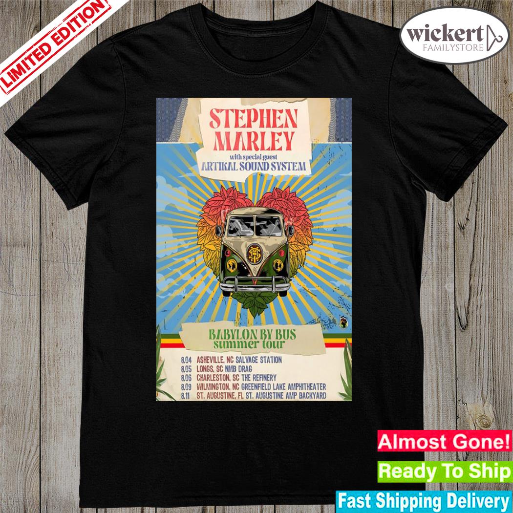Official stephen marley babylon by bus tour 2023 poster shirt