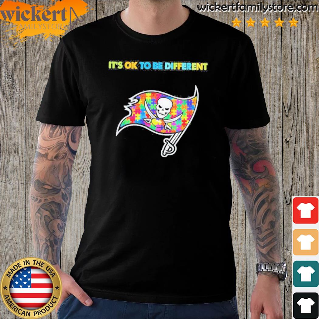 Official tampa Bay Buccaneers Autism it's ok to be different 2023 shirt