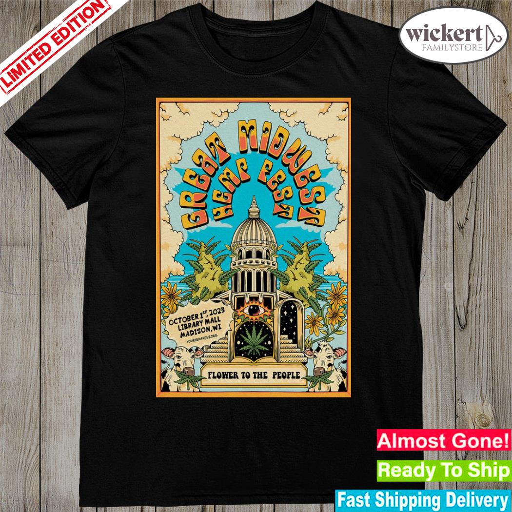 Official the great midwest hemp fest library mall madison event oct 1 2023 poster shirt